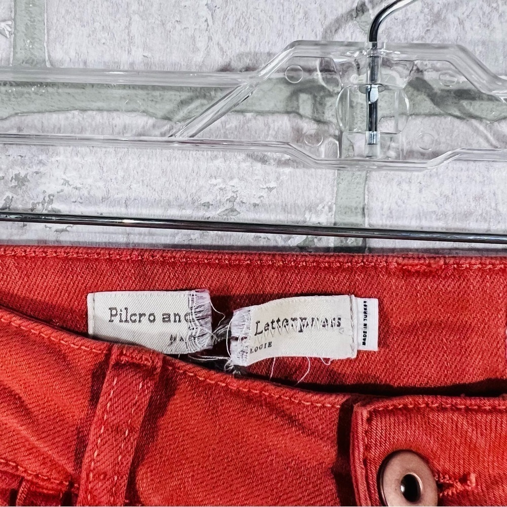Anthropologie Pilcro Orange High Rise Bootcut Raw Hem Jeans Size 26 - Picture 7 of 9